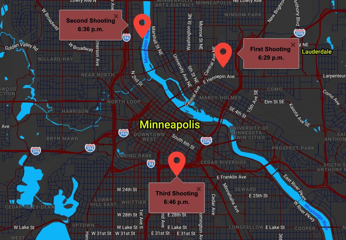 3 Wounded in 3 Minneapolis Shootings Minutes Apart