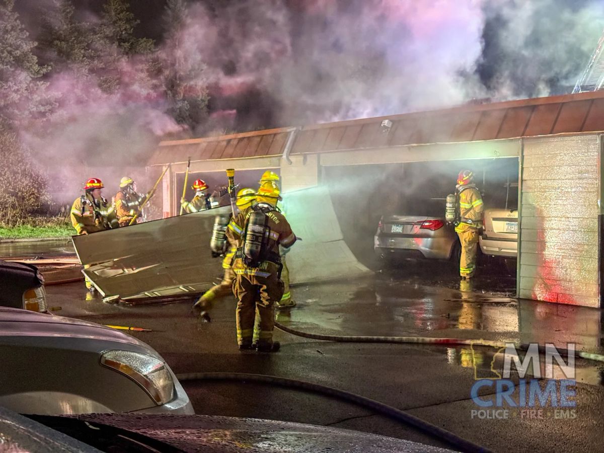 Fire Damages Multiple Garages at New Brighton Apartment Complex