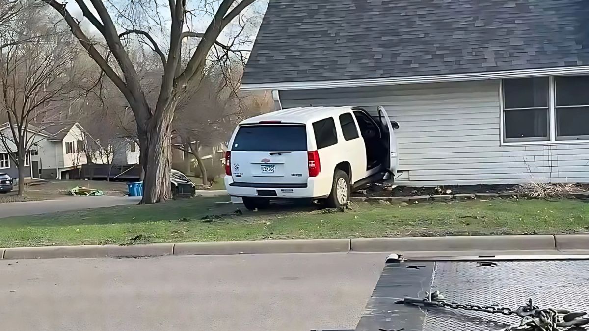 SUV Driven by 13-Year-Old Hits Home, Injures Man Inside