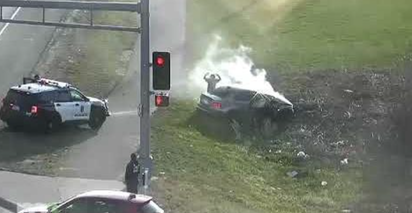 VIDEO: Bloomington Pursuit of Shots Fired Suspect Ends in Crash in Eagan