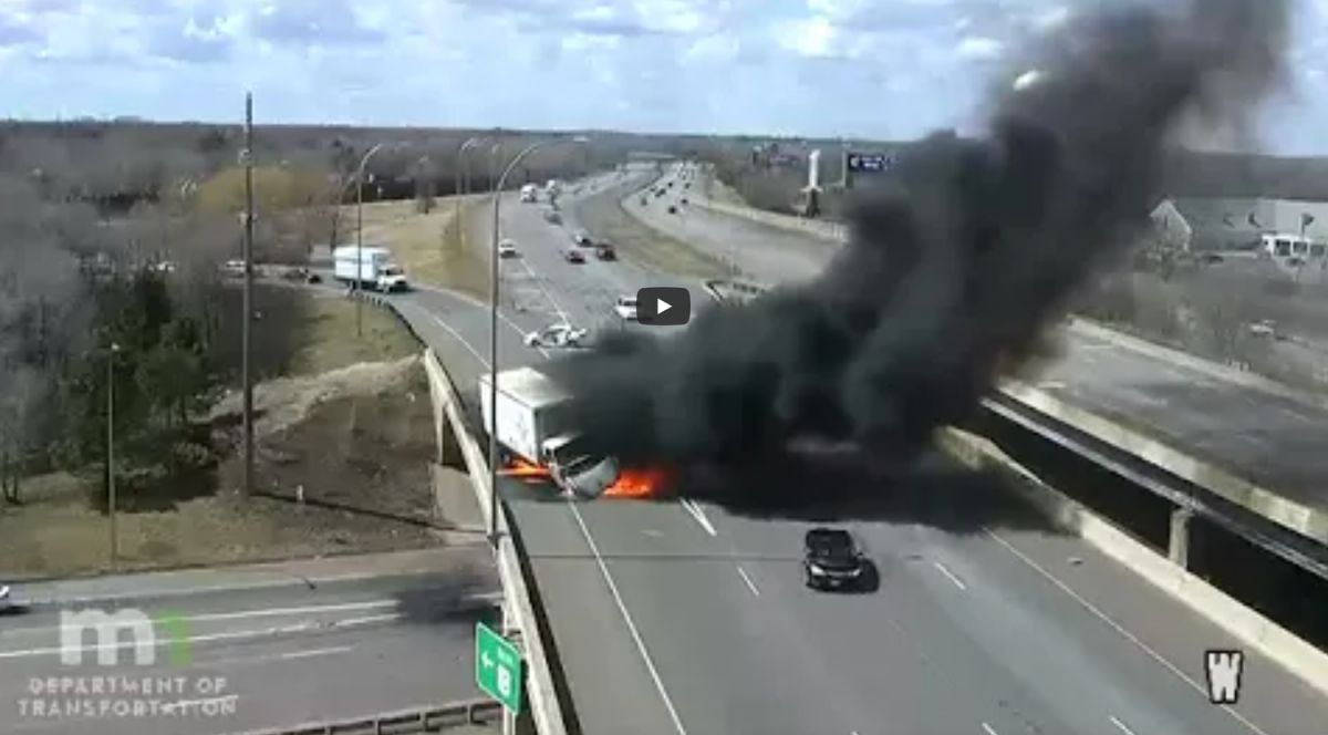 VIDEO: Fiery Box Truck Crash Caused by Impaired Driver